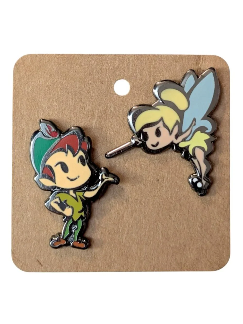 Peter Pan Disney Pins: Cutie Tinker Bell and Stylized Peter
